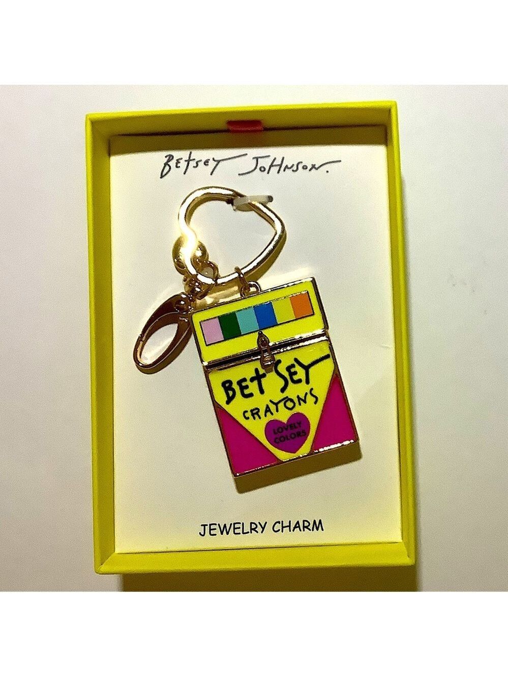 Betsey Johnson Crayon Box Bag Charm Keychain New